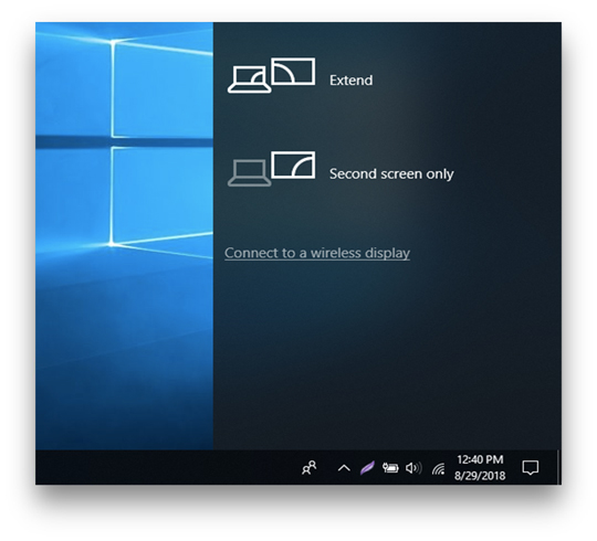 conectarse a la pantalla inalámbrica en Windows