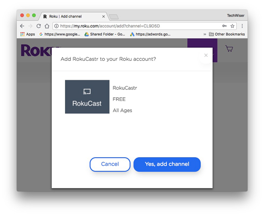 Instale Rokucast en el dispositivo Roku Cómo lanzar a Roku desde Android, PC y Mac