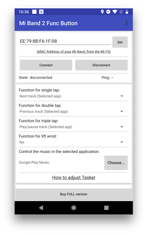 App de control de música de banda de mi banda