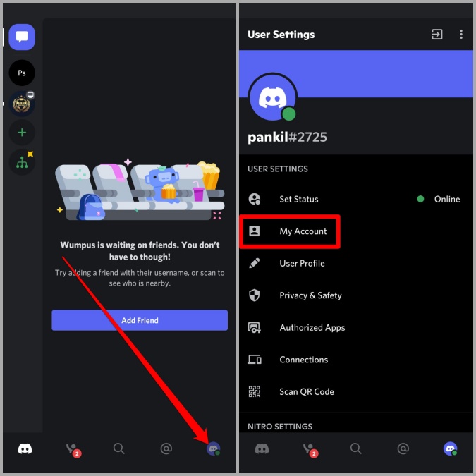 Discordia mi cuenta