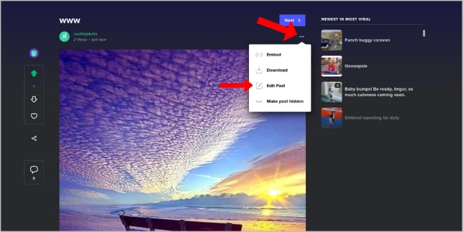 Editar opción de publicación en imgur