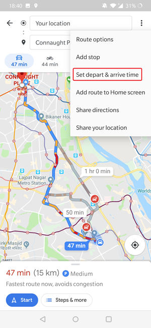 Google Maps predice el tráfico