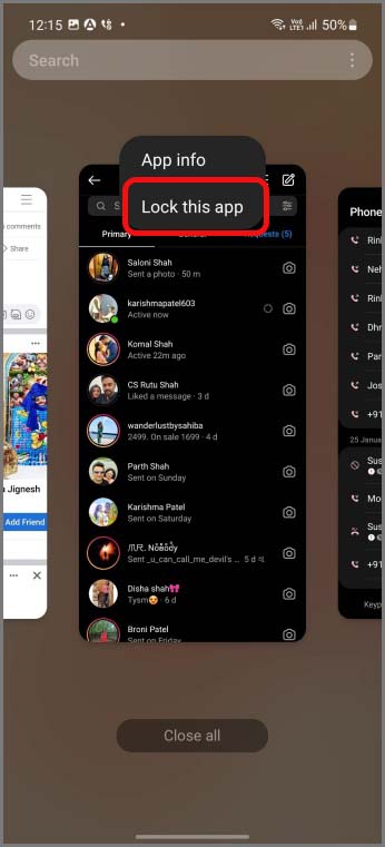 bloquear Instagram en el fondo