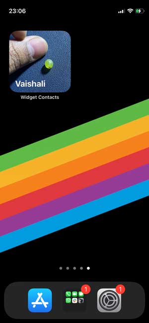 Contacto en la pantalla de inicio en un widget