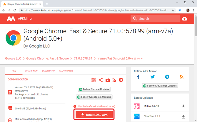 Instale Chrome en Android TV- Downlaod APK