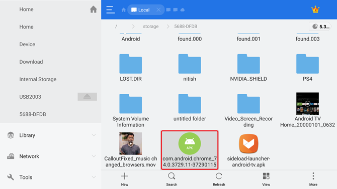 Instale Chrome en Android TV- APK