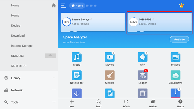 Instale el explorador de archivos de Chrome en Android TVS