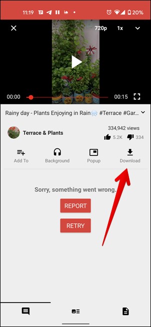Descarga de pantalones cortos de YouTube usando nuevo Pipe Android