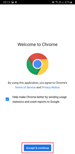 Modo oscuro en Google Chrome- Aceptar