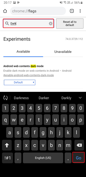 Modo oscuro en Google Chrome- Dark Go