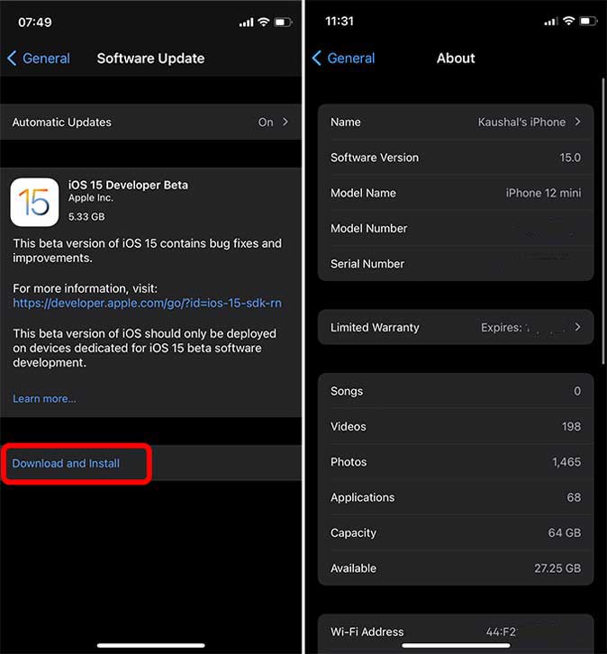 Descargar e instalar iOS 15 beta