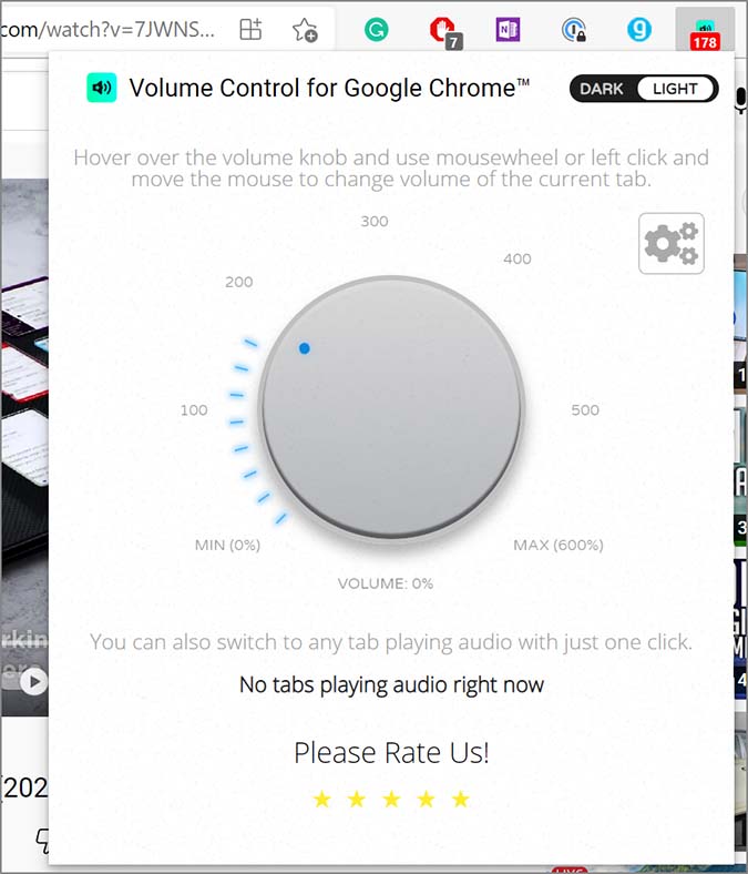 Extensión de control de volumen