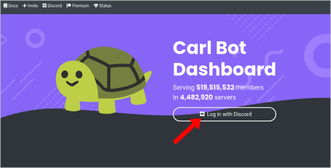 Registro con Discord en Carl Bot