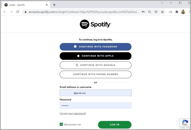 Spotify Iniciar sesión