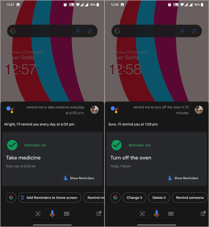 Otros tipos de recordatorios para establecer con el Asistente de Google