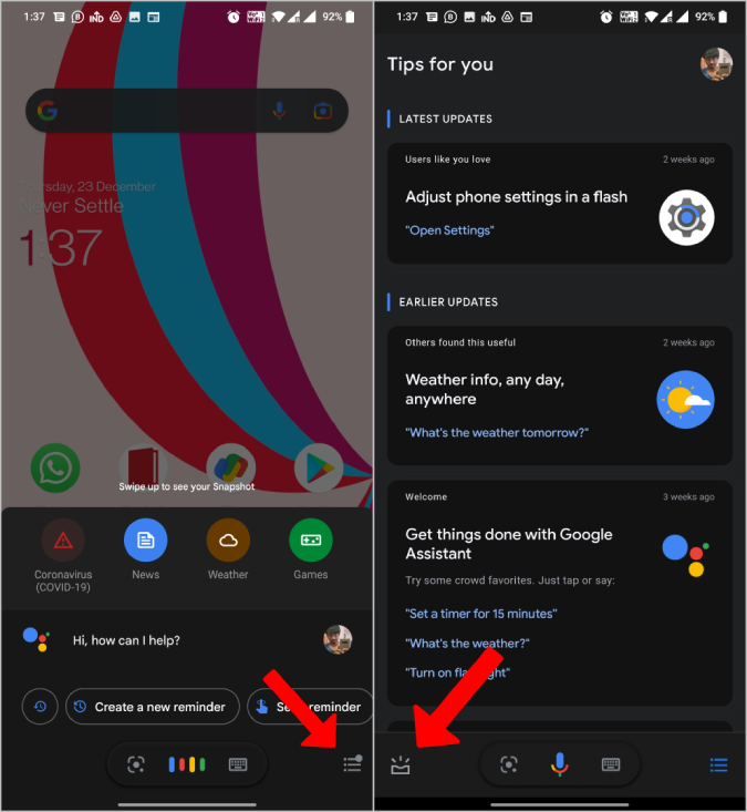 Abrir la página de Snapshot de Google