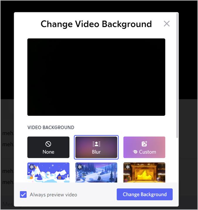 Cambio de fondo de video de Discord durante la llamada Seleccionar