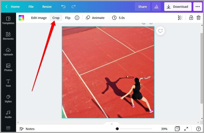 Imagen de cultivo en Canva