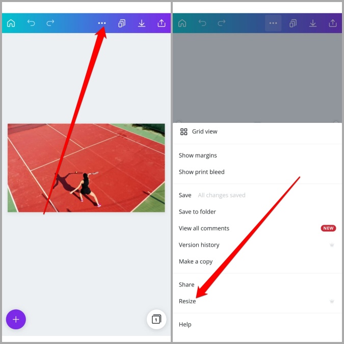 Cambiar el tamaño de la imagen en la aplicación Canva