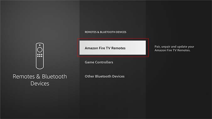Combina un nuevo control remoto Bluetooth en Fire TV Stick