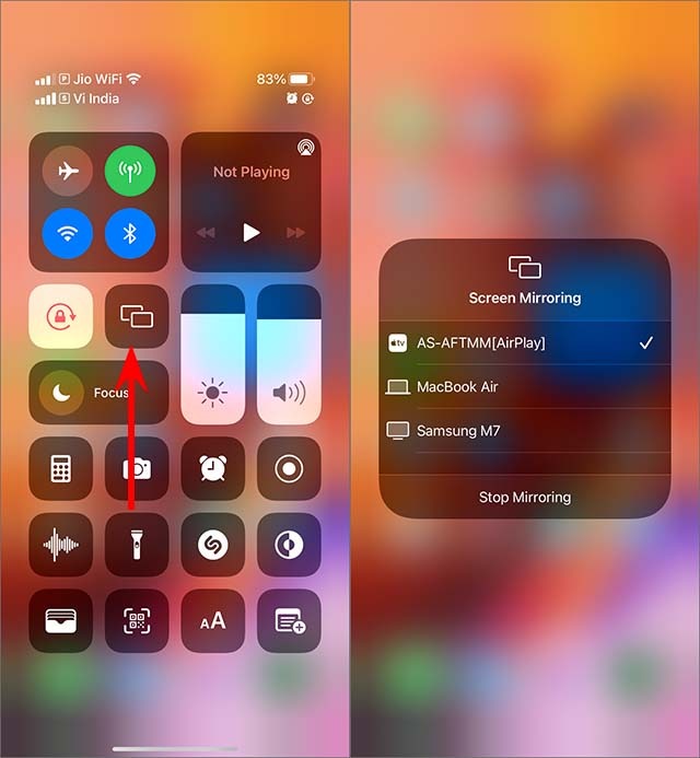 Empiece a reflejar iPhone para disparar TV Stick