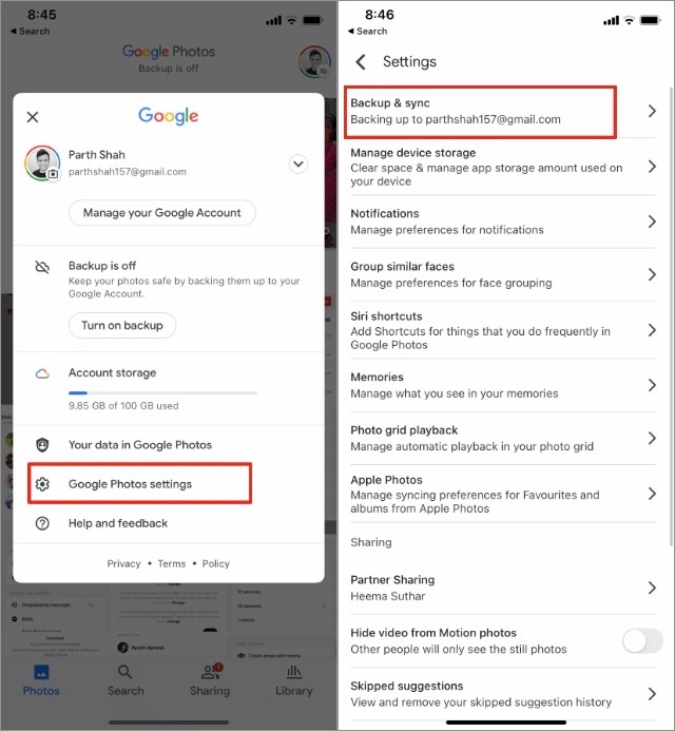 Configuración de Google Photos