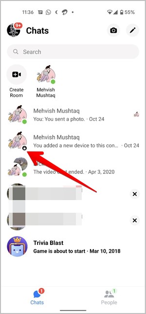 Lock íconos de Messenger de Facebook