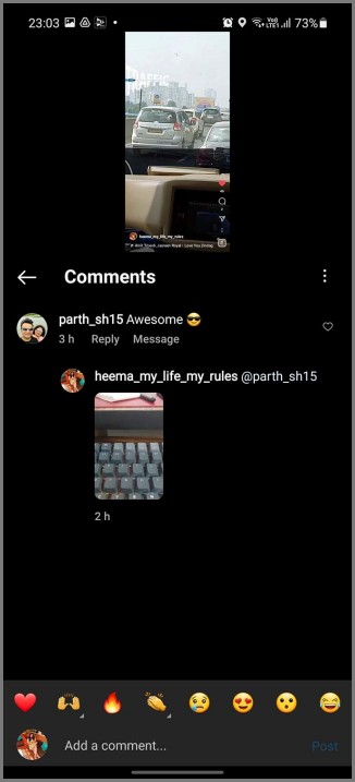 Carretes como respuesta en Instagram