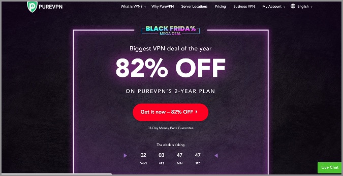 Oferta de PureVPN Black Friday