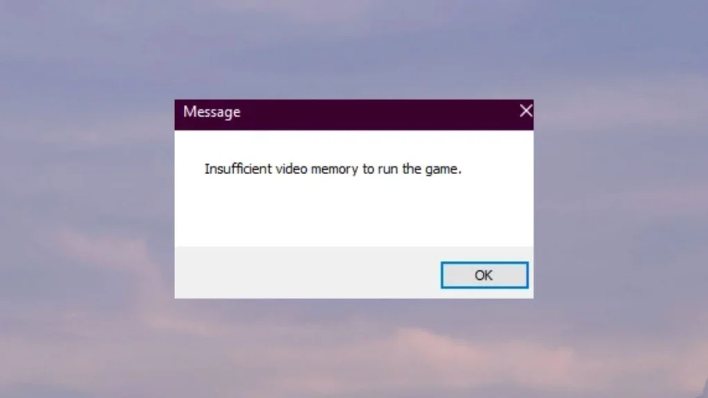 ¿Cuál es el error de memoria de video insuficiente en Inzoi?