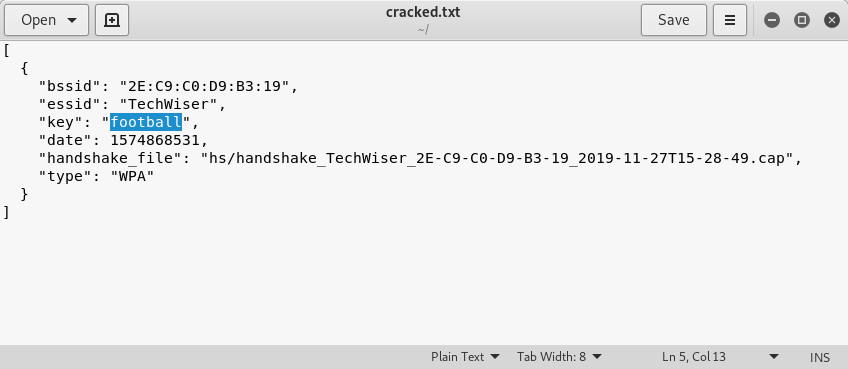 Archivo TXT agrietado en el directorio de inicio
