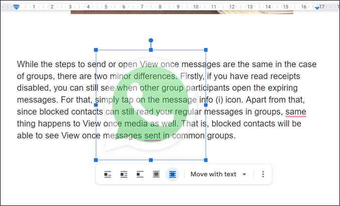 Google Docs frente a la envoltura de texto