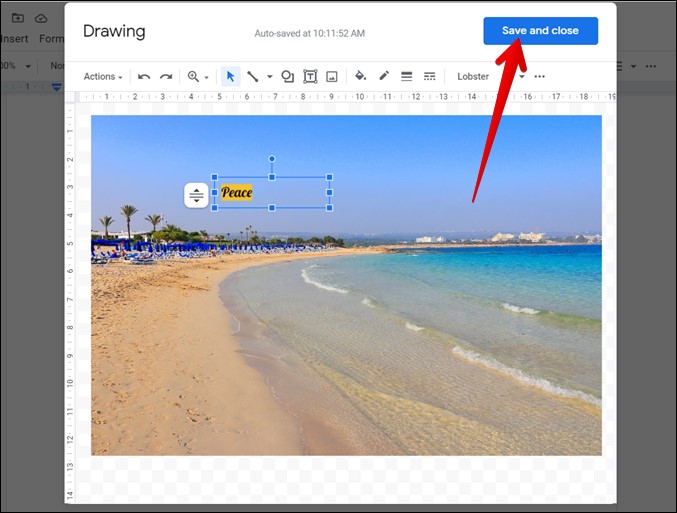 Google Docs inserta el dibujo de Google