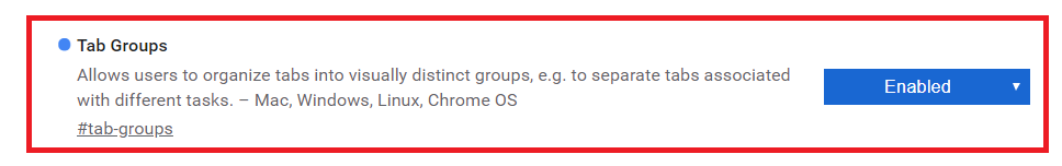 Grupo de pestañas de Google