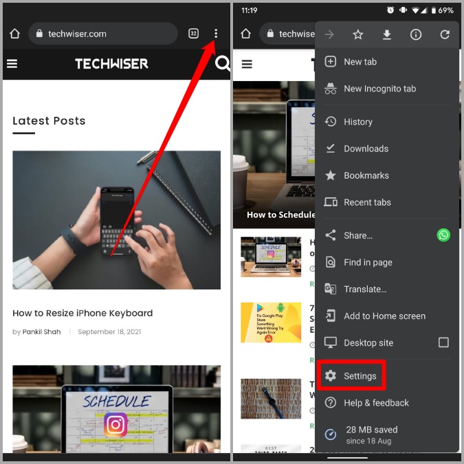 Configuración de Google Chrome