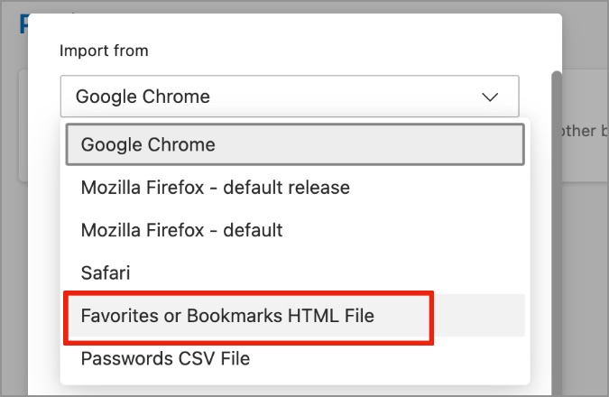 Importar el archivo HTML de los marcadores al navegador Edge