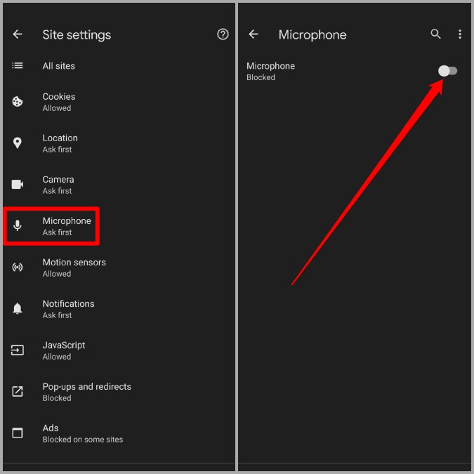 Habilitar permiso de micrófono para Google Chrome en Android