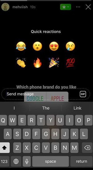 Instagram encuesta reacciones rápidas emojis