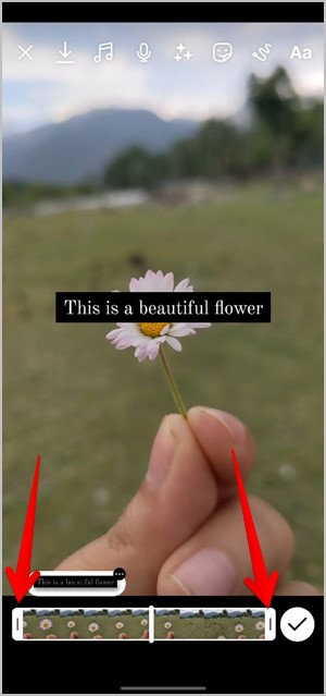 Texto de los carretes de Instagram a la duración del habla