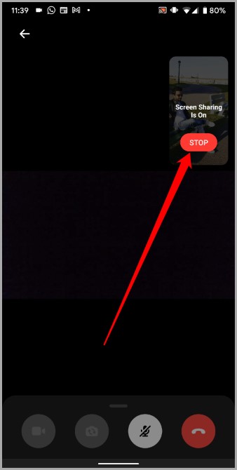 Deja de compartir la pantalla en Messenger en iOS