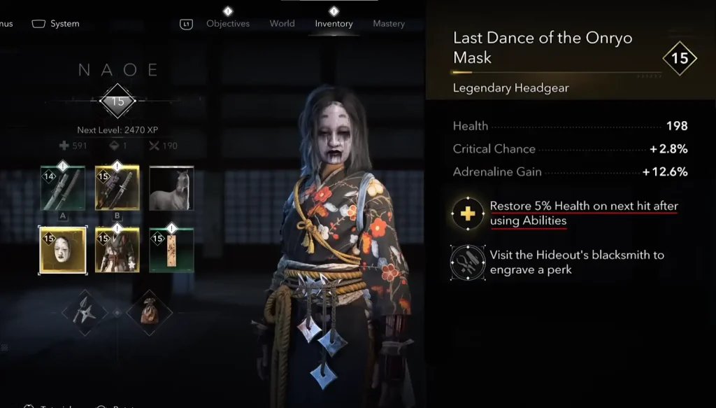 AC Sombras El último baile de la máscara de Onryo