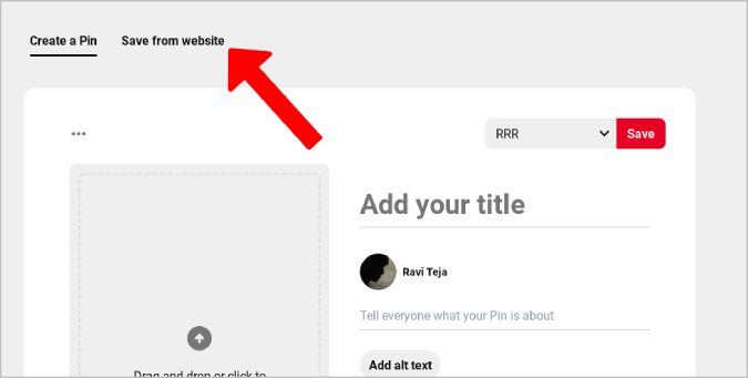 Guardar desde el sitio web en Pinterest