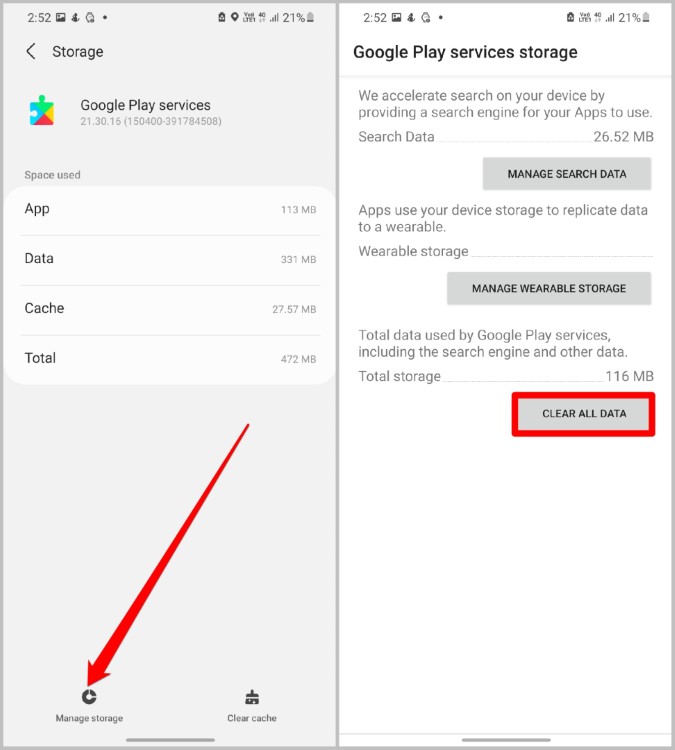 Restablecer el servicio de Google Play