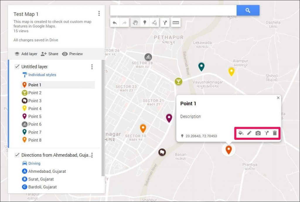 Personalización de alfileres en Google Maps