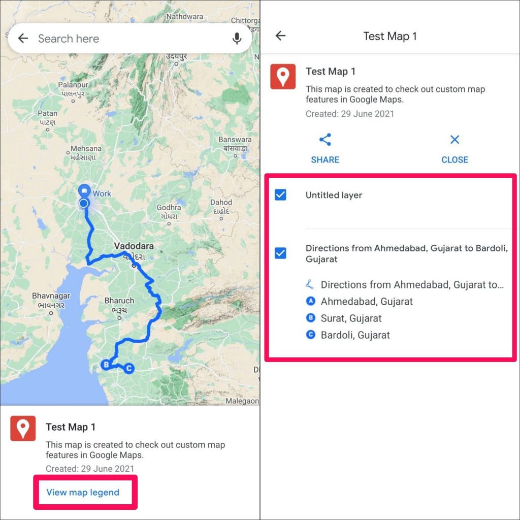 Ver mapa personalizado en la aplicación Google Maps