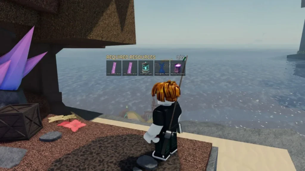Materiales necesarios para elaborar botes de reloj de arena en Fisch (1)