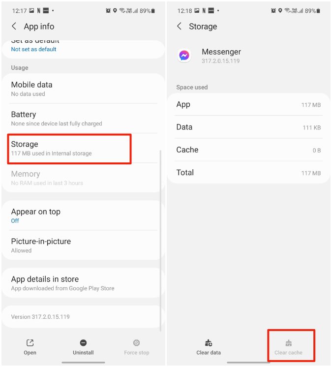 Clear Facebook Messenger App Cache