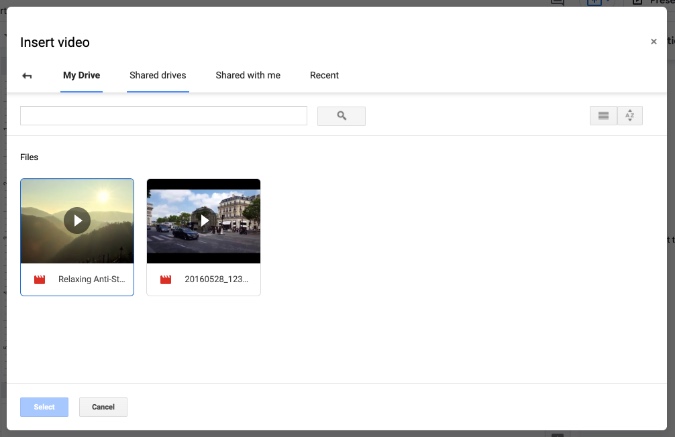 Agregue el video de Google Drive a Google Slides