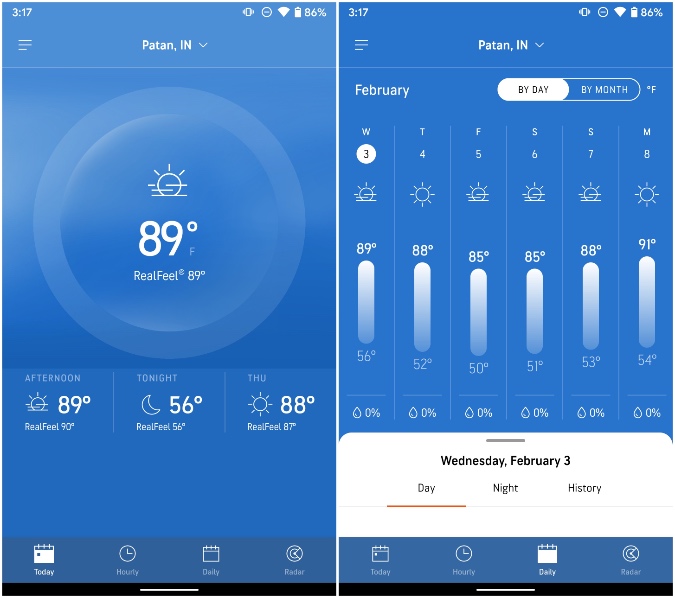 Accuweather para el teléfono Samsung