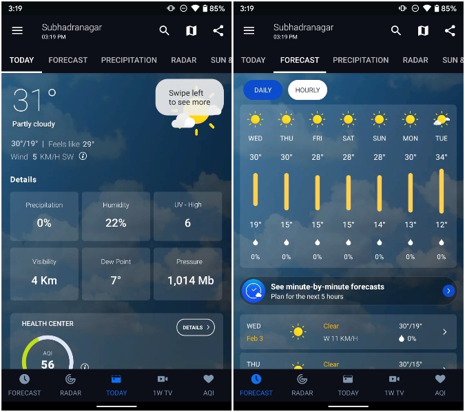 1weather para dispositivo Galaxy